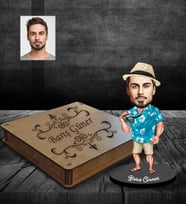 Kişiye Özel Erkek Karikatürlü Ahşap Biblo Kutulu Model-11