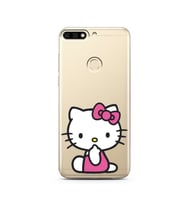 Hello Kity Tasarımlı Süper Şeffaf Silikon Telefon Kılıfı Huawei Honor 7c-Y7 (201