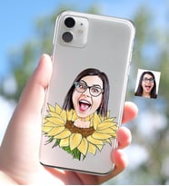 BK Gift Kişiye Özel Bayan Karikatürlü iPhone 11 İnce Şeffaf Silikon Telefon Kapağı-47 (Beyaz)