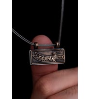 Bronz Zülfikar İşlemeli İçerisinde Cevşen Bulunan Gümüş Muska Erkek Kolye Zincir 5346453141323