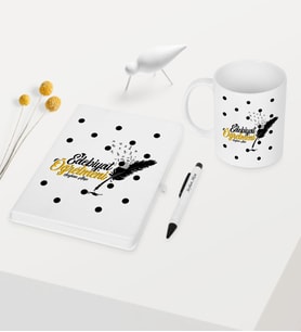 BK Gift Kişiye Özel Edebiyat Öğretmeni Temalı Beyaz Defter Kalem Kupa Seti - 2