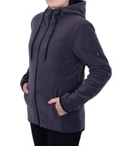 GHASSY CO.KADIN KAPŞONLU  FERMUARLI POLAR SWEATSHİRT (Füme)
