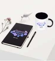 BK Gift Kişiye Özel Öğretmenler Gününüz Kutlu Olsun Temalı Siyah Defter Kalem Kupa Seti - 3