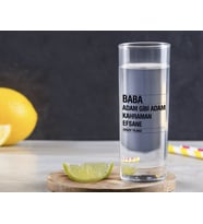 BK Gift Kişiye Özel Renkli Baskılı Baba Tasarımlı Vodka Bardağı-1 (Beyaz)