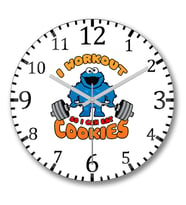 Cookie Monster Workout Duvar Saati Bombeli Gercek Cam