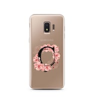 Pembe Çiçekli Harf Tasarım Süper Şeffaf Silikon Telefon Kılıfı Samsung J2 Core Ç