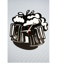 Dekoratif ahşap ev cafe bar tablo 50*50cm PUB duvar saati (Siyah - Beyaz)