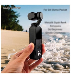Dji Osmo Pocket için Metalik Siyah Renk Su Geçirmez Koruyucu Film Çıkartma