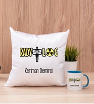 Radyolog Kare Yastık ve Mavi Kupa Bardak