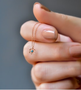 Papatya Silver Kadın Firuze Taşlı Papatya Model Rose Kaplama 925 Ayar Gümüş Kolye