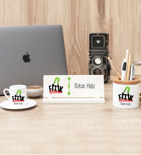 Fizik Öğretmeni Türk Kahvesi Fincanı Kalemlik Ve Masa İsimliği Hediye Seti