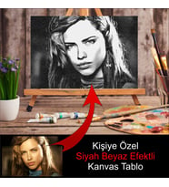 Kişiye Özel Fotoğrafınızdan Siyah Beyaz Efektli Kanvas Tablo
