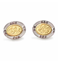 925 Ayar Gümüş Oval Hat Sanatı Yazılı Küpe