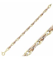 Hallow Bileklik Üç Renk 8.50 Gram 14 Ayar Altın
