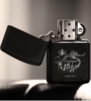 BK Gift Kişiye Özel Mesleki Müzisyen Benzinli Siyah Metal Çakmak