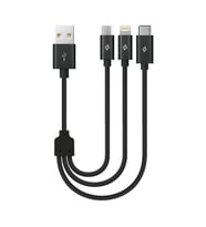 ttec Alumicable Mini Trio 30cm Şarj Kablosu Type-C , Lightning , Micro USB