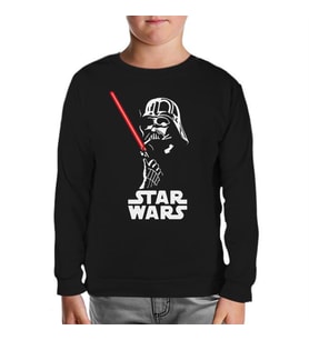 Darth Vader Smoking Siyah Çocuk Sweatshirt
