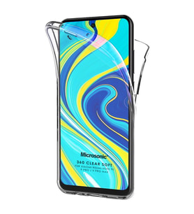 Microsonic Xiaomi Redmi Note 9 Pro Max Kılıf 6 tarafı tam full koruma 360 Clear Soft Şeffaf