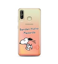 Snoopy Tasarımlı Süper Şeffaf Silikon Telefon Kılıfı Samsung A60