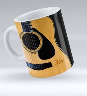 BK Gift Kişiye Özel Gitar Tasarımlı Kupa Bardak  3