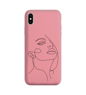 Iphone X Çizgi Tasarımlı Pudra Lansman Telefon Kılıfı