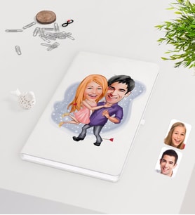 BK Gift Kişiye Özel Sevgililer Karikatürlü Beyaz Defter-3