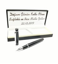 Hediyelik Parlak Siyah Roller Kalem ( Ömür Boyu Garantili )