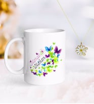 BK Gift Kişiye Özel Sevgililer Günü Kupa ve Çift İsimli Papatya Kolye-10 (Model 1)