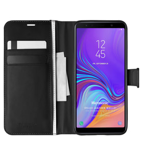 Microsonic Samsung Galaxy A7 2018 Kılıf Delux Leather Wallet Siyah