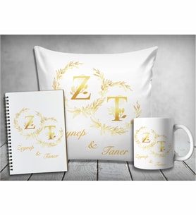 Kişiye Özel İsimli Yastık & Kupa & Defter