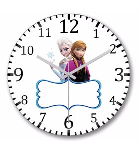 Elsa Anna Frozen Olaf Kristoff Duvar Saati Bombeli Gercek Cam