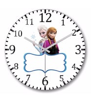 Elsa Anna Frozen Olaf Kristoff Duvar Saati Bombeli Gercek Cam