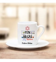 Fen Bilgisi Öğretmeni Türk Kahvesi Fincanı (Beyaz)