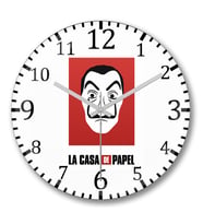 La Casa de Papel8 Duvar Saati Bombeli Gercek Cam