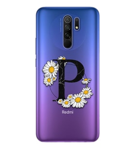 Papatya Harf Tasarım Süper Şeffaf Silikon Telefon Kılıfı Xiomai Redmi 9 P-Harfi