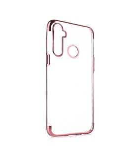 Realme 5İ Kılıf Zore Dört Köşeli Lazer Silikon Kılıf (Rose)