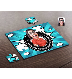 BK Gift Kişiye Özel Kadın Kolay Yetişmiyor Karikatürlü Ahşap Puzzle-3