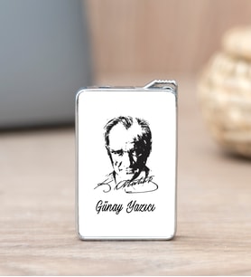 Atatürk Siluetli İsme Özel Çakmak