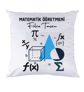 Biresimden Matematik Öğretmenine Öğretmenler Günü Hediyesi Kişiye Özel İsimli Yastık