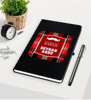 BK Gift Kişiye Özel Dünyanın En İyi Babası Siyah Defter Kalem Seti-4