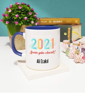 Senin Yılın Olacak 2021 Yılbaşı Hediyesi Kupa Bardak Lacivert