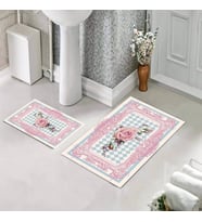 Banyo Halısı Ikili Klozet Takımı Kaymaz Tabanlı (60 xm x 100 cm + 40 cm x 60 cm) 