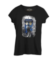 Doctor Who - Tardis Siyah Kadın Tshirt