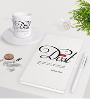 BK Gift Kişiye Özel Mânâ Dost Beyaz Defter Kalem Türk Kahvesi Fincanı Seti-1 (Model 1)