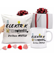 Elektrik Mühendisi Bardağı ve Yastığı Hediye Seti (Model 1)