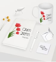 BK Gift Kişiye Özel Canım Annem Beyaz Defter Kalem Kupa Ayna Seti - 11 (Model 1)