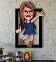 BK Gift Kişiye Özel Kız Çocuk Karikatürlü 3D Ahşap Tablo-4