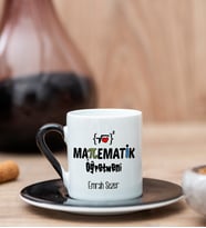 Matematik Öğretmeni Siyah Türk Kahvesi Fincanı