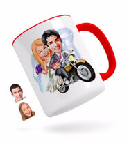 BK Gift Kişiye Özel Evleniyoruz Karikatürlü Kırmızı Kupa Bardak-8
