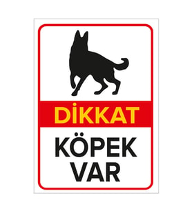 NEW JARGON - Dikkat Köpek Var Levhası Alman Çoban Köpeği - Sac Malzeme 50x70cm